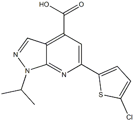 6-(5-chlorothiophen-2-yl)-1-(propan-2-yl)-1H-pyrazolo[3,4-b]pyridine-4-carboxylic acid Structure