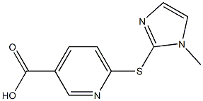 6-[(1-methyl-1H-imidazol-2-yl)sulfanyl]pyridine-3-carboxylic acid 구조식 이미지