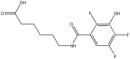 6-[(2,4,5-trifluoro-3-hydroxyphenyl)formamido]hexanoic acid Structure