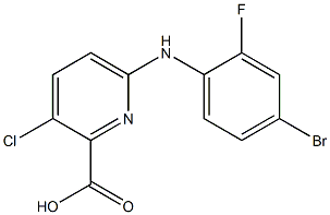6-[(4-bromo-2-fluorophenyl)amino]-3-chloropyridine-2-carboxylic acid Structure