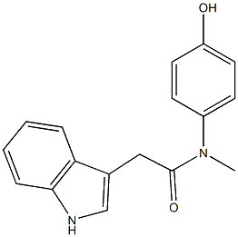 N-(4-hydroxyphenyl)-2-(1H-indol-3-yl)-N-methylacetamide 구조식 이미지