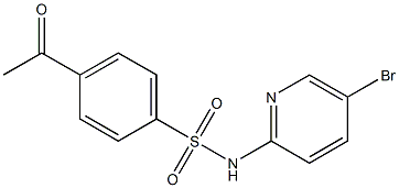N-(5-bromopyridin-2-yl)-4-acetylbenzene-1-sulfonamide 구조식 이미지