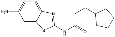 N-(6-amino-1,3-benzothiazol-2-yl)-3-cyclopentylpropanamide 구조식 이미지