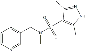 N,3,5-trimethyl-N-(pyridin-3-ylmethyl)-1H-pyrazole-4-sulfonamide 구조식 이미지