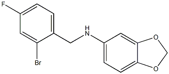 N-[(2-bromo-4-fluorophenyl)methyl]-2H-1,3-benzodioxol-5-amine 구조식 이미지