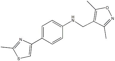 N-[(3,5-dimethyl-1,2-oxazol-4-yl)methyl]-4-(2-methyl-1,3-thiazol-4-yl)aniline 구조식 이미지