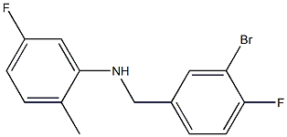 N-[(3-bromo-4-fluorophenyl)methyl]-5-fluoro-2-methylaniline 구조식 이미지