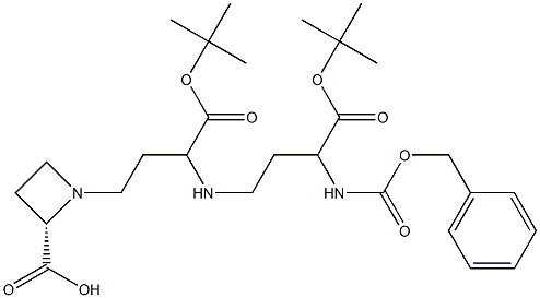 (2S,3’S,3”S)-N-[3-(3-t-Butoxycarbonyl-3-benzyloxycarbonylamino-propylamino)-3-t-butoxycarbonylpropyl]azetidine-2-carboxylic Acid Structure