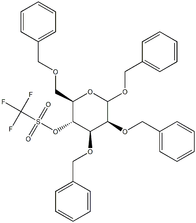 Benzyl 2,3,6-Tri-O- benzyl-4-O-trifluoromethanesulfonyl--D-mannopyranoside 구조식 이미지