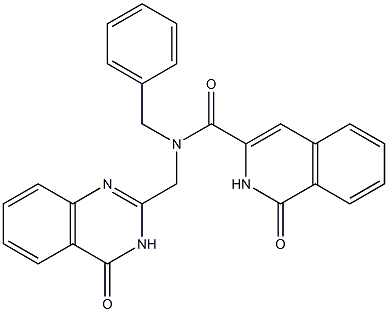 3-Isoquinolinecarboxamide,  N-[(3,4-dihydro-4-oxo-2-quinazolinyl)methyl]-1,2-dihydro-1-oxo-N-(phenylmethyl)- Structure