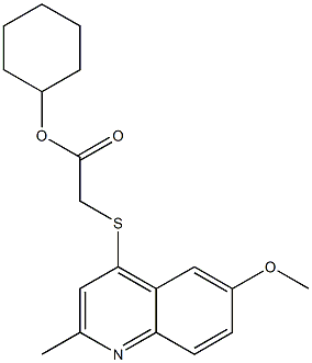 cyclohexyl {[2-methyl-6-(methyloxy)quinolin-4-yl]sulfanyl}acetate Structure