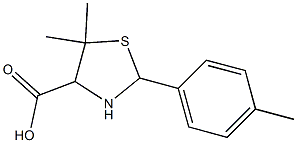 5,5-dimethyl-2-(4-methylphenyl)-1,3-thiazolidine-4-carboxylic acid Structure