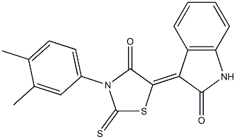 3-[3-(3,4-dimethylphenyl)-4-oxo-2-thioxo-1,3-thiazolidin-5-ylidene]-1,3-dihydro-2H-indol-2-one Structure