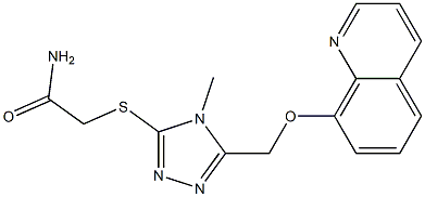 2-({4-methyl-5-[(8-quinolinyloxy)methyl]-4H-1,2,4-triazol-3-yl}sulfanyl)acetamide Structure
