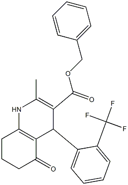 benzyl 2-methyl-5-oxo-4-[2-(trifluoromethyl)phenyl]-1,4,5,6,7,8-hexahydro-3-quinolinecarboxylate 구조식 이미지