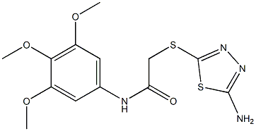 2-[(5-amino-1,3,4-thiadiazol-2-yl)sulfanyl]-N-(3,4,5-trimethoxyphenyl)acetamide 구조식 이미지