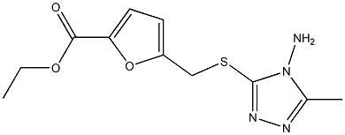 ethyl 5-{[(4-amino-5-methyl-4H-1,2,4-triazol-3-yl)sulfanyl]methyl}-2-furoate 구조식 이미지