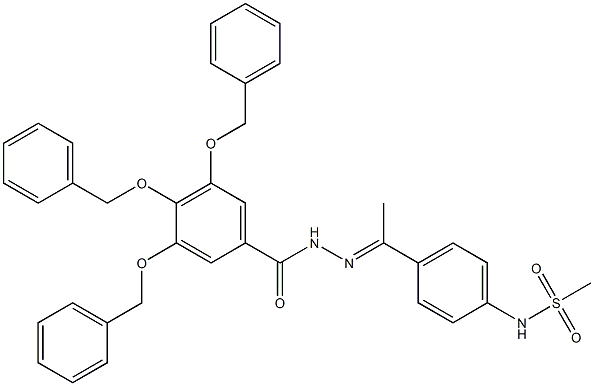 N-(4-{N-[3,4,5-tris(benzyloxy)benzoyl]ethanehydrazonoyl}phenyl)methanesulfonamide Structure