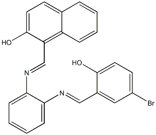 1-[({2-[(5-bromo-2-hydroxybenzylidene)amino]phenyl}imino)methyl]-2-naphthol 구조식 이미지