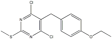 4,6-dichloro-5-(4-ethoxybenzyl)-2-(methylsulfanyl)pyrimidine 구조식 이미지