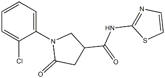 1-(2-chlorophenyl)-5-oxo-N-(1,3-thiazol-2-yl)-3-pyrrolidinecarboxamide 구조식 이미지