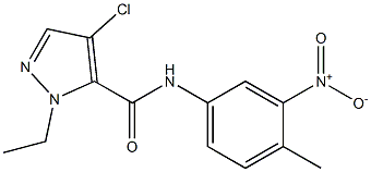 4-chloro-1-ethyl-N-{3-nitro-4-methylphenyl}-1H-pyrazole-5-carboxamide 구조식 이미지