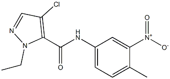 4-chloro-1-ethyl-N-{3-nitro-4-methylphenyl}-1H-pyrazole-5-carboxamide Structure