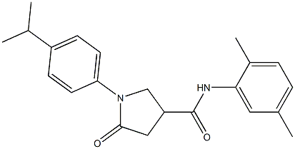 N-(2,5-dimethylphenyl)-1-(4-isopropylphenyl)-5-oxo-3-pyrrolidinecarboxamide Structure