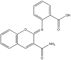 2-{[3-(aminocarbonyl)-2H-chromen-2-ylidene]amino}benzoic acid Structure