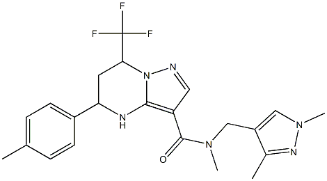 N-[(1,3-dimethyl-1H-pyrazol-4-yl)methyl]-N-methyl-5-(4-methylphenyl)-7-(trifluoromethyl)-4,5,6,7-tetrahydropyrazolo[1,5-a]pyrimidine-3-carboxamide 구조식 이미지