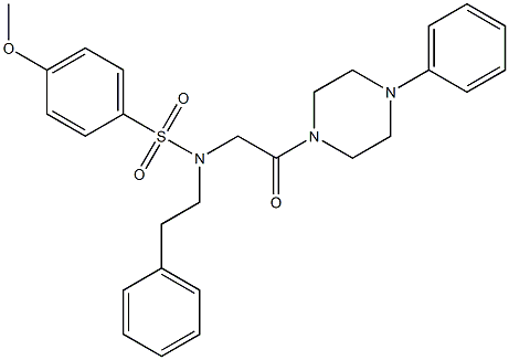 4-methoxy-N-[2-oxo-2-(4-phenyl-1-piperazinyl)ethyl]-N-(2-phenylethyl)benzenesulfonamide Structure