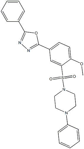 methyl 4-(5-phenyl-1,3,4-oxadiazol-2-yl)-2-[(4-phenyl-1-piperazinyl)sulfonyl]phenyl ether Structure