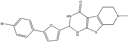 2-[5-(4-bromophenyl)-2-furyl]-7-methyl-2,3,5,6,7,8-hexahydropyrido[4',3':4,5]thieno[2,3-d]pyrimidin-4(1H)-one 구조식 이미지