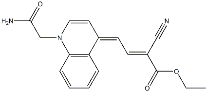 ethyl 4-(1-(2-amino-2-oxoethyl)-4(1H)-quinolinylidene)-2-cyano-2-butenoate Structure