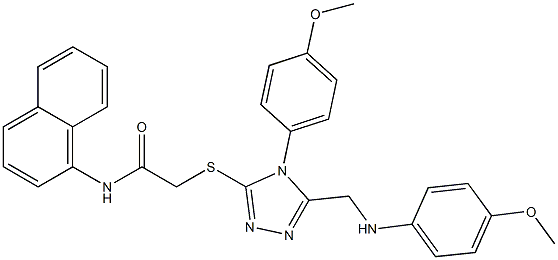 2-{[5-[(4-methoxyanilino)methyl]-4-(4-methoxyphenyl)-4H-1,2,4-triazol-3-yl]sulfanyl}-N-(1-naphthyl)acetamide Structure