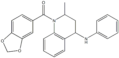 1-(1,3-benzodioxol-5-ylcarbonyl)-2-methyl-N-phenyl-1,2,3,4-tetrahydro-4-quinolinamine 구조식 이미지