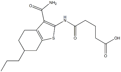 5-{[3-(aminocarbonyl)-6-propyl-4,5,6,7-tetrahydro-1-benzothien-2-yl]amino}-5-oxopentanoic acid Structure