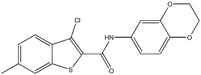 3-chloro-N-(2,3-dihydro-1,4-benzodioxin-6-yl)-6-methyl-1-benzothiophene-2-carboxamide Structure