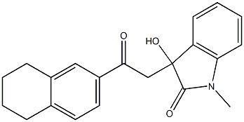 3-hydroxy-1-methyl-3-[2-oxo-2-(5,6,7,8-tetrahydro-2-naphthalenyl)ethyl]-1,3-dihydro-2H-indol-2-one Structure