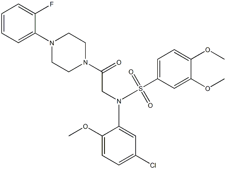 N-(5-chloro-2-methoxyphenyl)-N-{2-[4-(2-fluorophenyl)-1-piperazinyl]-2-oxoethyl}-3,4-dimethoxybenzenesulfonamide Structure