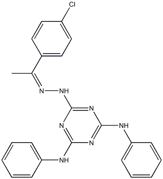 1-(4-chlorophenyl)ethanone (4,6-dianilino-1,3,5-triazin-2-yl)hydrazone Structure