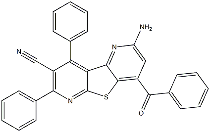 2-amino-4-benzoyl-7,9-diphenylpyrido[2',3':4,5]thieno[2,3-b]pyridine-8-carbonitrile 구조식 이미지