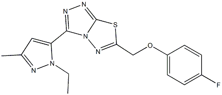 [3-(1-ethyl-3-methyl-1H-pyrazol-5-yl)[1,2,4]triazolo[3,4-b][1,3,4]thiadiazol-6-yl]methyl 4-fluorophenyl ether Structure