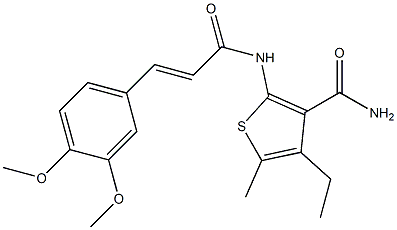 2-{[3-(3,4-dimethoxyphenyl)acryloyl]amino}-4-ethyl-5-methyl-3-thiophenecarboxamide Structure