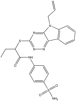 2-[(5-allyl-5H-[1,2,4]triazino[5,6-b]indol-3-yl)sulfanyl]-N-[4-(aminosulfonyl)phenyl]butanamide 구조식 이미지