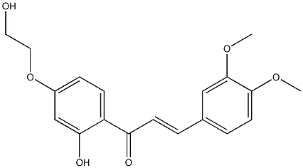 3-(3,4-dimethoxyphenyl)-1-[2-hydroxy-4-(2-hydroxyethoxy)phenyl]-2-propen-1-one 구조식 이미지