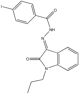 4-iodo-N'-(2-oxo-1-propyl-1,2-dihydro-3H-indol-3-ylidene)benzohydrazide Structure