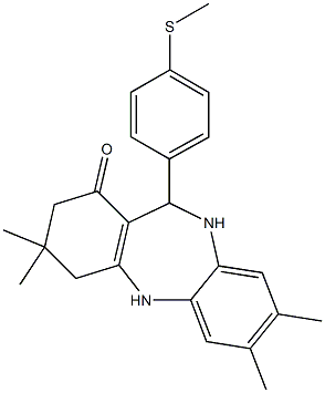 3,3,7,8-tetramethyl-11-[4-(methylsulfanyl)phenyl]-2,3,4,5,10,11-hexahydro-1H-dibenzo[b,e][1,4]diazepin-1-one Structure