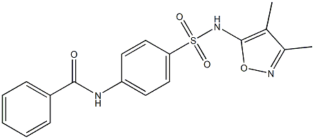 N-(4-{[(3,4-dimethyl-5-isoxazolyl)amino]sulfonyl}phenyl)benzamide 구조식 이미지