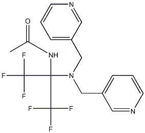 N-[1-[bis(3-pyridinylmethyl)amino]-2,2,2-trifluoro-1-(trifluoromethyl)ethyl]acetamide 구조식 이미지